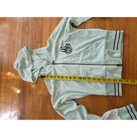 Guess Jeans Floral Long Sleeve Full Zip Hoodie Light Blue S/P A001163 - Picture 12 of 12